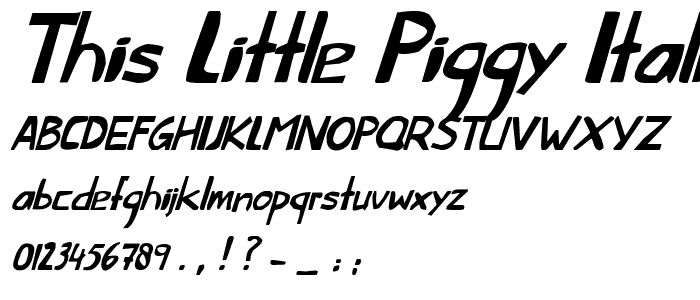 This Little Piggy Italic police